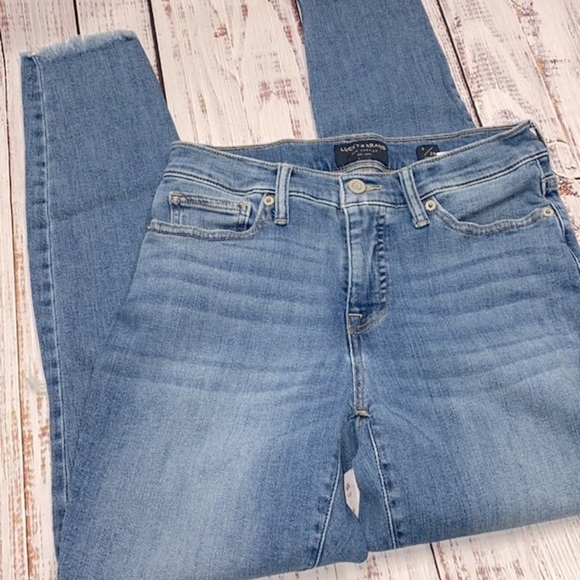 Lucky Brand jeans mid rise super skinny Ava raw hem size 6/28 ankle fit - Picture 2 of 9